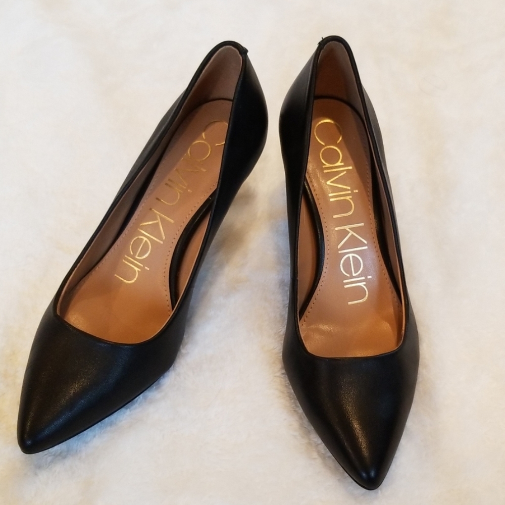 Calvin Klein Black Leather Heels